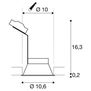 Луна за вграждане SLV HORN-T GU10 50W бял IP20 - Снимка 4