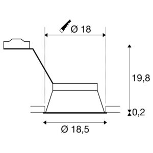 Луна за вграждане SLV HORN-T 75W GU10 черна - Снимка 4