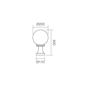 Градински стълб Smarter 9764 SFERA 200 E27 28W черен - Image 2
