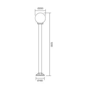 Градински стълб Smarter Sfera 200 E27 28W димируем - Снимка 2