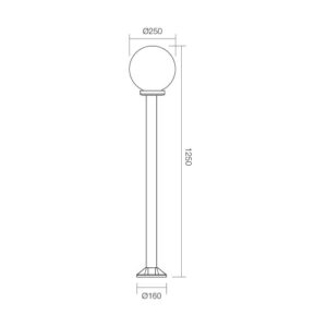 Градински стълб Smarter SFERA 250 E27 42W черен/опал - Image 2