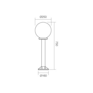 Градински стълб Smarter 9779 Sfera 250, E27, 42W - Снимка 2