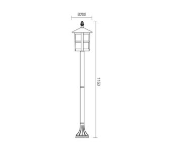 Градинска лампа Smarter BARI ST H115 1x42W E27 IP23 - Image 2