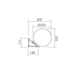Аплик Smarter Sfera 250 E27 42W за стена, черен - Снимка 2