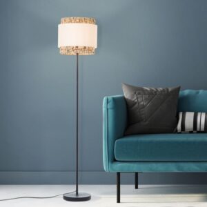 Лампион Brilliant WATERLILLY, 60W, E27, черен/естествен/бял - Image 2