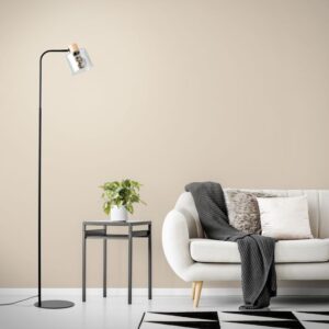 Лампион Brilliant WEALD, 1x40W, E27, черен/дърво/димирано стъкло - Image 3