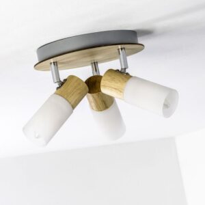Плафониера Brilliant, 3x3.5W, E14, дърво/бял, IP20 - Снимка 2