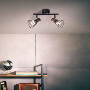 Плафон Brilliant Manama, 2x18W, E14, тъмно дърво/черен - Image 3