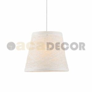 Пендел E27 60W ACA Lighting SU04PWH Petra бял дърво коноп