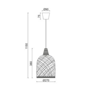 Пендел с фасунга E27 60W ACA Lighting SU05PWH PETRA - Image 2