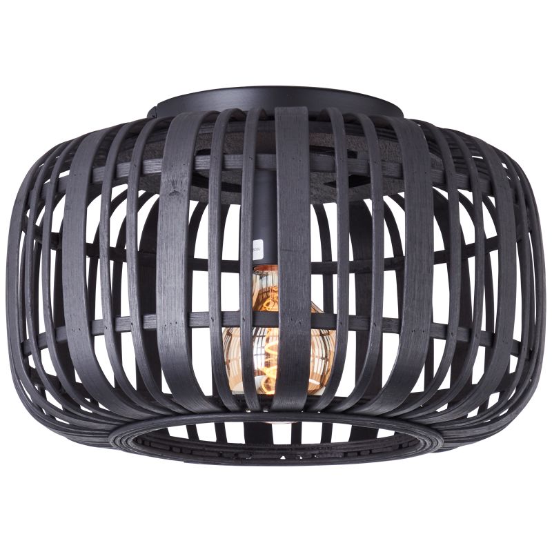 sys05n01249840000778 Плафон Brilliant Woodrow, 1x60W, тъмен дървен/черен - Image 1