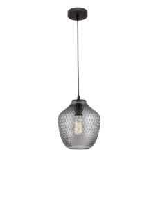 SMOKE GLASS BLACK METAL LED E27 1X12W IP20