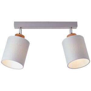 VONNIE CEILING LAMP, 2 FLAMES GREY/WOOD
