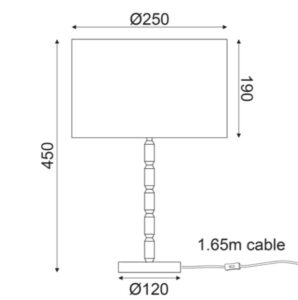 Настолна лампа ACA LIGHTING ASSOUAN E27 60W димируема - Image 2