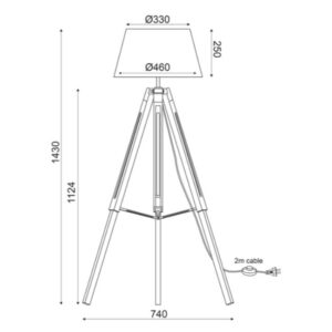 Лампион ACA Lighting TF17701FWCW с фасунга E27 и димиране - Image 2