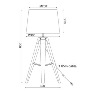 Настолна лампа ACA LIGHTING TF17701TOBB, E27, 60W - Image 2