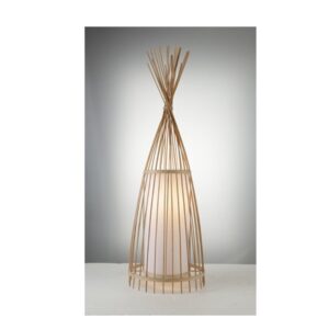 Лампион ACA Lighting Serifos E27 60W бамбук бежов/бял - Снимка 2
