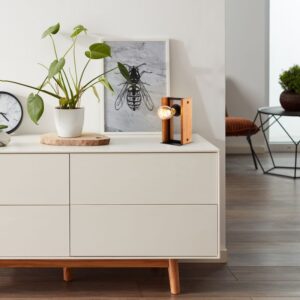 Настолна лампа Brilliant CALANDRA E27 42W черно/дърво - Image 3