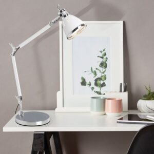 Настолна лампа Brilliant Octavia 1x40W E27, хром/бял - Image 2