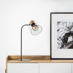 Настолна лампа Brilliant WEALD, 1x40W, E27, черна/дърво - Image 3
