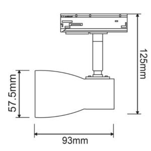 Прожектор GU10 50W за шина ACA Lighting TS67GU3CW White - Image 2
