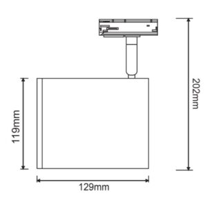 Прожектор за шина GU10 15W ACA Lighting TS68AR3CB черен - Image 2