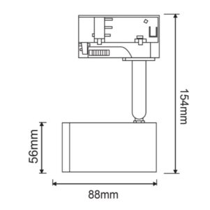 Прожектор за шина GU10 50W ACA Lighting TS68GU3CB - Image 2