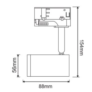 Прожектор GU10 50W за трифазна шина ACA Lighting TS68GU4CG - Image 2