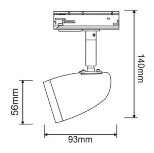 Прожектор за шина GU10 50W ACA Lighting TS75GU3CB черен - Image 2