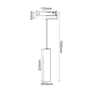 Пендел за магнитна шина 9W 3000K ACA Lighting HUBE-P Black - Image 3