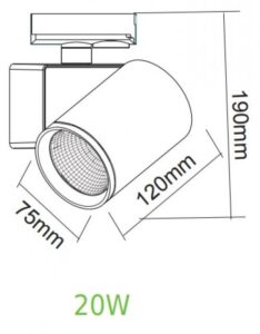 Прожектор за шина ACA Lighting LISOR 20W 3000K топла светлина - Image 2