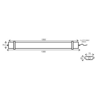 Линейно осветително тяло ACA Lighting TETE6040 60W 4000K IP66 - Снимка 2