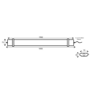 Линейно осветително тяло ACA Lighting TETE7060 70W 6000K IP66 - Image 2