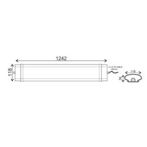 Линейна лампа ACA Lighting TETEH12040 120W 4000K IP66 - Снимка 2