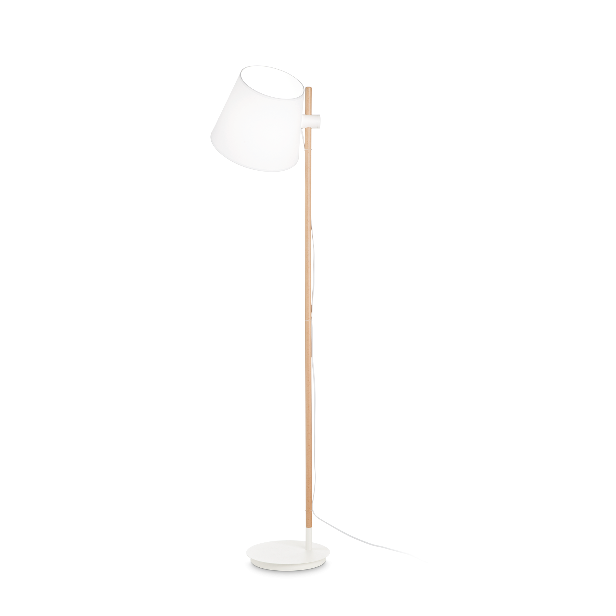 272245_web001_axel_pt1_bianco Лампион AXEL PT1, E27, 1x60W, бял, дърво и текстил - Снимка 1