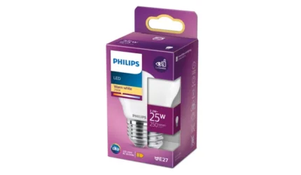 LED крушка P45 E27 – Philips, 250 lm, 2700 K (топло бяло), екв. 25 W, ъгъл 300°, 220–240 V, бяло стъкло - Image 2