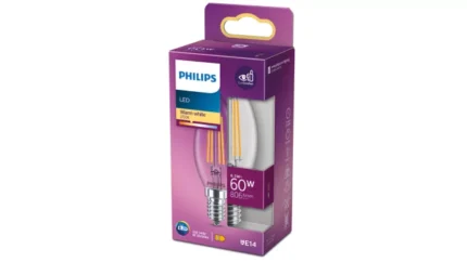 LED крушка B35 E14 – Philips, 806 lm, 2700 K (топло бяло), екв. 60 W, ъгъл 300°, 220–240 V, прозрачно стъкло - Image 2