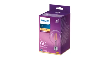 LED крушка G93 E27 – Philips, 806 lm, 2700 K (топло бяло), екв. 60 W, ъгъл 300°, 220–240 V, прозрачно стъкло - Image 2